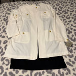 Danny & Nicole  White Long Sleeve Jacket with Black & White Dress Photo 0