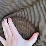 Aritzia Babaton Sculpt Knit Tie Back Sleeveless Mock Neck Brown XS Never Worn Photo 1