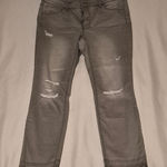 White House | Black Market Gray Distressed Cropped Skinny Jeans Size 12 Photo 0