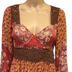 ECI COPY -  Sheer Crochet Floral Boho Long Sleeve Boho Festival Midi Dress Women… Photo 1