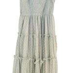 Blu Pepper NWD Sage Green Swiss Dot Tiered Smocked Midi Dress Size Large Photo 0