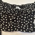 Princess Polly ‎ Size 6 Black White Floral Long Sleeve Wire Bustier Crop Top Photo 1