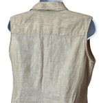 Foxcroft  Ivory 100% Linen Fitted Fit Cottagecore Granola Girl Summer Vest 6P Photo 6