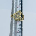 10k solid gold ring heart initial C Photo 4