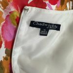 Chadwick's  white Red and Orange Floral Dress fully lined size 10 Photo 5