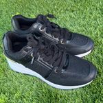 ALDO  Black Gold Shimmer High Heel Sneakers Womens shoes Sneaker size 8.5 Photo 2