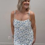 Arula White & Light Blue Floral Mini Dress Photo 0