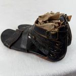 Bed Stu Rustic Artemis‎ Leather Gladiator Sandals 10 Buckle Zipper Ankle Straps Black Photo 6