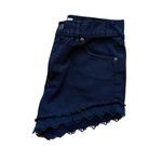Free People Shorts Crochet Lace Trim Size 25 Black Denim Festival Boho Grunge Photo 3