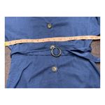 Everly  Blue Button Front Belted Midi Dress Rayon V Neck Size M Career Casual Photo 4