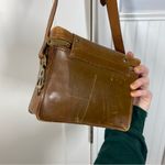 Vintage Perrin Plainsman Cowhide Leather Camera Case Bag Purse Handbag Tan strap Photo 3