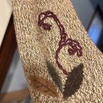 Liz Claiborne Vintage Crazy Horse Brown Sweater 1X Zip Up Knit Appliqué V-Neck Photo 2