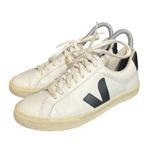VEJA  Esplar Leather Sneakers Womens Size 6 US EU 37 White Black Used Low Top Photo 0