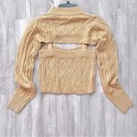 Say What? Tan Cable Knit 2pc Sweater Set M Photo 3