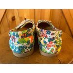 Disney  Hidden Mickey Minnie Tropical Flower Colorful Loafer Canvas Shoe US 8 Photo 3