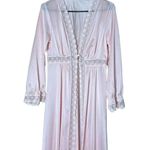 Vintage Ilise Stevens Light Pink Satin Prairie Style Long Robe Photo 1