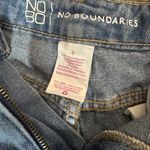 No Boundaries  Blue and Red Jean Shorts with Distressed Hem Photo 5