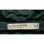Stateside Knotted T-Shirt Knit Striped Teal Black Crewneck - Size M - NWOT Photo 3