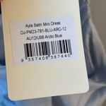 Peppermayo NWT  Ayla Satin Mini Dress Size 8 Arctic Blue Lace Open Back Photo 3