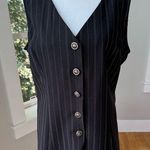 Vintage 90s D.B.Y Black Pinstripe Longline Buckle Back Vest Top Size 13 Photo 0