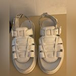 Dr. Martens women’s white leather white leather platform sandals size 12 wide Photo 2