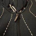 Ming Wang  designer black and white knit sweater size small full zip Photo 5