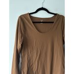 NUUDS Long Sleeve Scoop Neck Seamless Bodysuit‎ In Chocolate Brown Size XL Photo 4