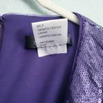 Tadashi Shoji  Purple Sequin Cowl Neck Elegant Blouse Photo 6