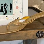 Leather Kitten Heels Tan Sandals Size 8 Photo 4