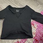 Urban Outfitters  Long Sleeve Crop Top Black Photo 0