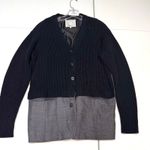 3.1 Phillip Lim  wool Hybrid Knit Blazer blue/grey size Large Photo 3