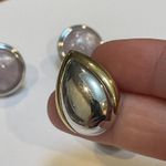 Monet Signed Lot Of 2  Earrings Pierced 1 Two Tone / 1 Purple & Silver Tone Photo 9