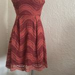 Francesca’s Collections Rust Floral Lace Fit and Flare Dress NWT XS Autumn Fall Photo 2