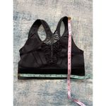 Bebe  Black Ribbed Knit Athletic Sports Bra w Cut Outs Large Photo 3