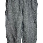 J.Jill  Love Linen Cropped Pants Size MP Petite Gray‎ Pull On Casual Lightweight Photo 0
