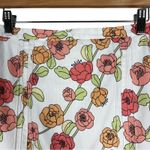 Loft Ann Taylor Mini Skirt Womens 4 White Floral Pinwale Corduroy Mod Quirky Y2K Photo 1