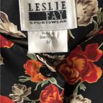 Leslie Fay sportswear Womens Classic Blouse Size 14 Floral Buttoned Down Photo 2