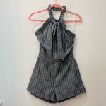 Storia NWT Pinstriped Pocket Romper blue white size medium Photo 2