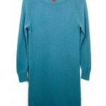 MaxMara Studio Womens Cashmere Wool Dress With Infinity Scarf Teal Blue Small Photo 1