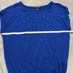 Cable & Gauge Royal Blue Embroidered Top with Cold Shoulder- Size M - NWOT Photo 6