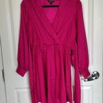 EXPRESS hot pink long sleeve dress size medium Photo 2