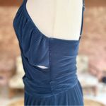 ASTR  The Label Jumpsuit Blue Pleated Cutout Wide Leg Cropped M Cocktail Party Photo 7