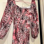 SheIn Pink Multicolor Leopard Print Short Dress Photo 3