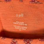 J Jill Pima Slub Elbow Sleeve Tee XL Coral Floral Print Cotton‎ Top Classic Orange Photo 10