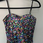Lulus  NWT Dance Until Dawn Rainbow Multi Sequin Skater Mini Dress sz XS‎ Photo 4