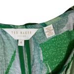 Ted Baker Ismey Green Leaf Print Halter Neck Jumpsuit Wide Leg Flowy Tropical 4 Photo 3