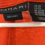 Tahari Womens 100% Linen Orange Blouse 2X Minimalist Quiet Luxury Fall Resort Photo 1