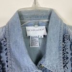 Vintage Schrader Light Wash Chambray Denim Ruffled A Line Dress Size 14 Blue Size L Photo 3