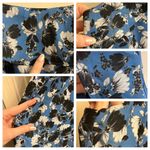 Parker Floral Blue Phlox Sharkbite Handkerchief Hem Midi Dress Size Large Photo 10