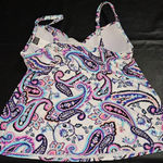 NWT Island Escape Womens Floral Paisley Swim‎ Top 6 Pink Photo 1